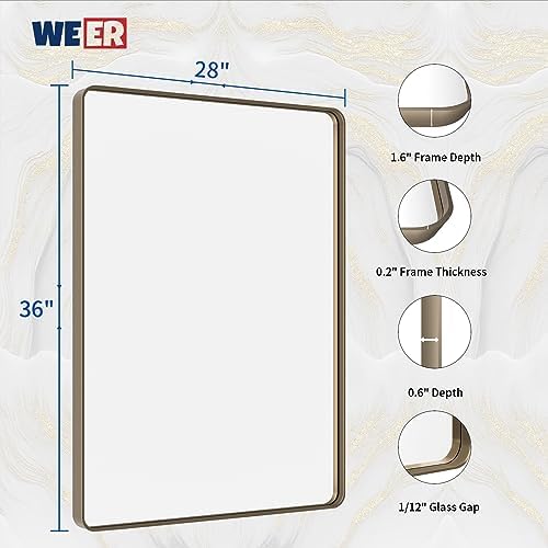 WEER Bronze Bathroom Vanity Mirror 28X36 Inch