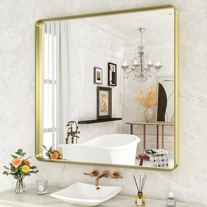 WEER Gold Bathroom Vanity Mirror 36X36 Inch