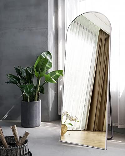 Dewfig Mirror Full Length, 64"X21" Arched Floor Mirror, White