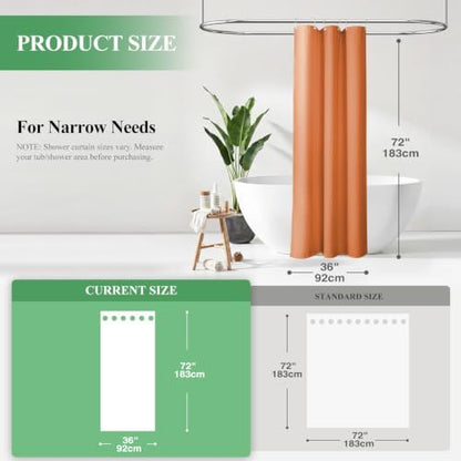 Dynamene Stall Waffle Shower Curtain 256GSM Heavy Fabric 36x72 Burnt Orange