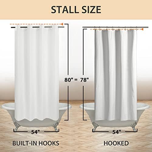 River Dream No Hook Stall Shower Curtain or Liner Microfiber White, 54x80