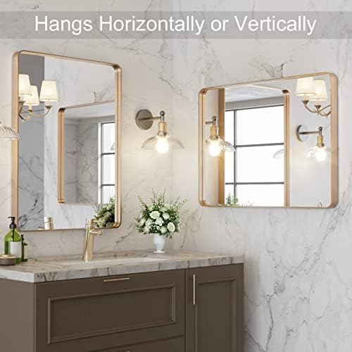 LOAAO 22"X30" Gold Bathroom Mirror