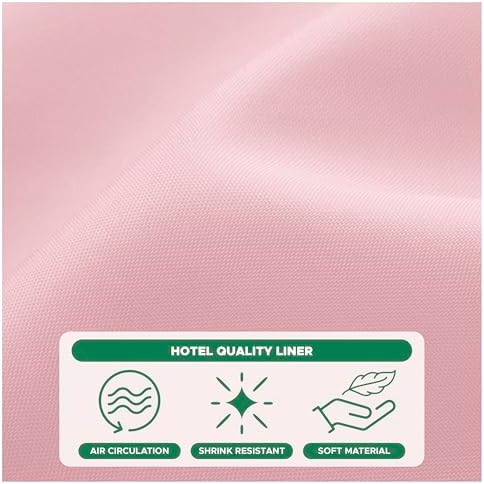 Fabric Shower Curtain Liner 72x72 Inch-Pink Standard Size Shower Liners