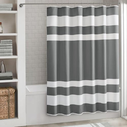 Madison Park Spa Waffle Weave Long Shower Curtain, 72 x 78, Charcoal