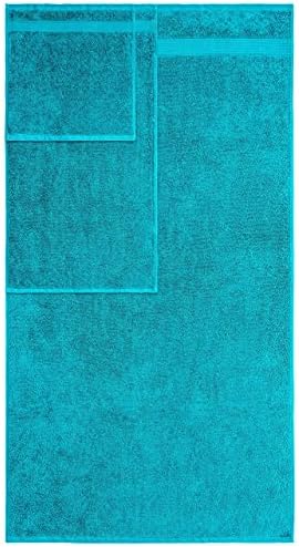 American Veteran Towel, 6 Piece Towel Set for Bathroom, 100% Cotton Turkish Bathroom Towels, 2 Bath Towels 2 Hand Towels 2 Washcloths, Aqua Blue