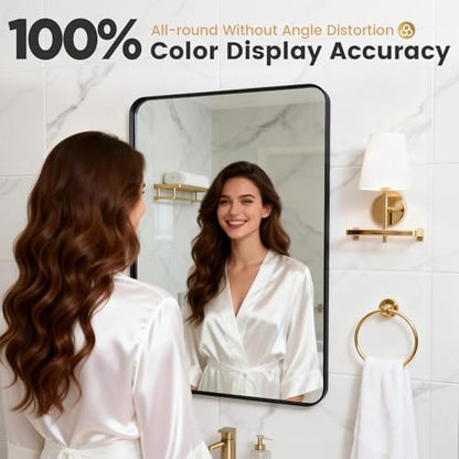 48 x 30 inch Large Black Bathroom Mirrors for Over Sink