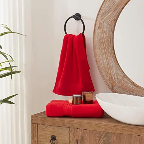 COZYART Luxury Bath Towel Set 3 PCS, Red 100% Turkish Cotton 650 GSM