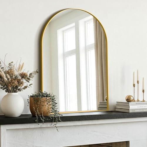 AMOISE Arched Bathroom Mirror for wall, 2 Pack 30"x20" Vanity Mirror, Gold