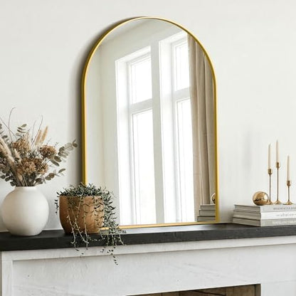 AMOISE Arched Bathroom Mirror for wall, 2 Pack 30"x20" Vanity Mirror, Gold