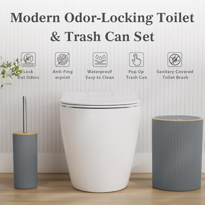 10PC Bathroom Accessories Set, Grey Bathroom Decor Accessory Sets