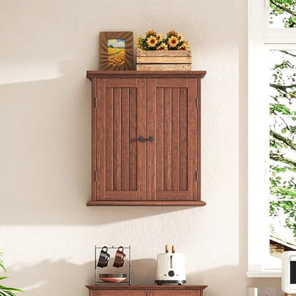 ChooChoo Bathroom Wall Cabinet with 2 Doors, Over The Toilet, Farmhouse