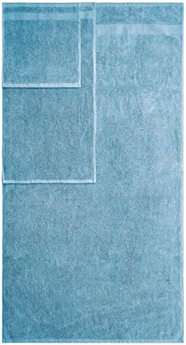 American Veteran Towel, 6 Piece Towel Set for Bathroom, 100% Cotton Turkish Bathroom Towels, 2 Bath Towels 2 Hand Towels 2 Washcloths, Sky Blue