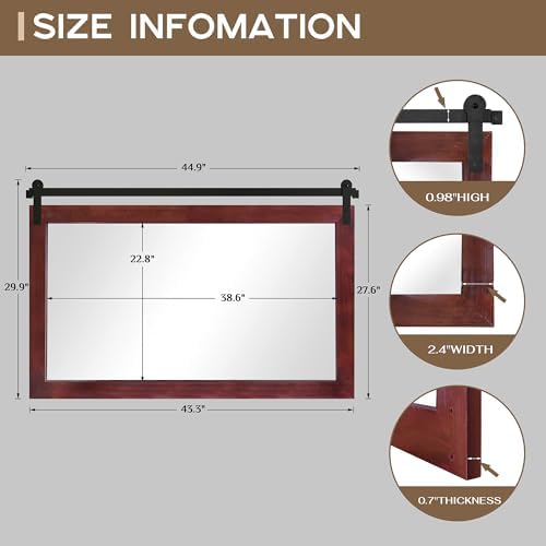 COGOOD Farmhouse Bathroom Mirrors for Over Sink - 30 x 45 Espresso