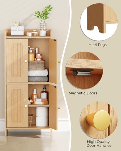 BEWISHOME Small Floor Cabinet,Toilet Paper Storage,Bathroom Storage Cabinet