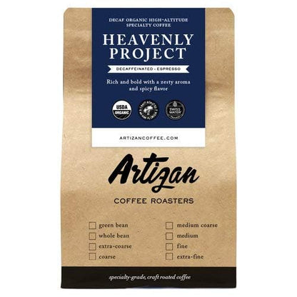 Artizan Coffee USDA Organic Ground Coffee | Heavenly Project Decaf - High Altitude Blend | Dark Roast | Medium Grind for Drip | 2 lbs | Roasted in South Florida