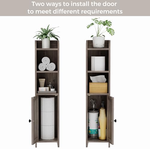 Homhedy Small Bathroom Storage Cabinet, Narrow Toilet Paper Cabinet