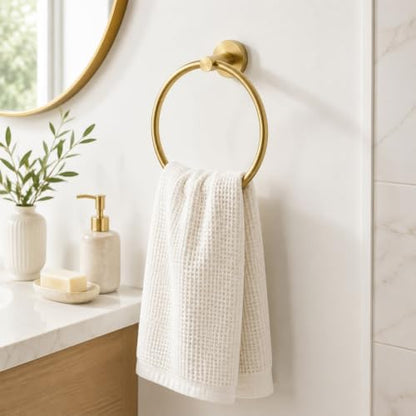 Brushed Gold Bathroom Accessories Set, 6 Pieces Gold Towel Bar Bathroom Hardware Set, 24 Inch Towel Racks for Bathroom, SUS304 Stainless Steel Bathroom Towel Holder Toilet Paper Holder Wall Mounted
