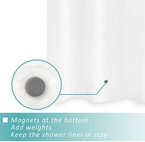 Mrs Awesome Short Shower Curtain Liner with 6 Magnets 72 x 66 inch, Frost