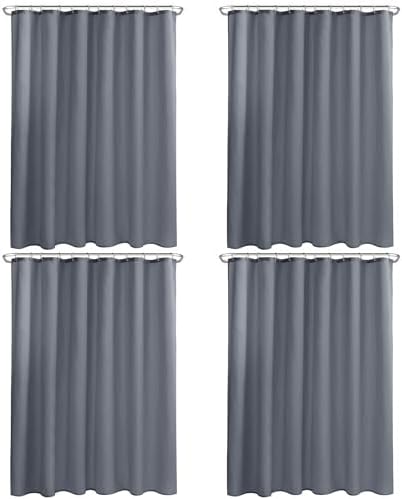 Nasitos Fabric Shower Curtain Liners with Magnets 2 Pack 70X72 Inch White