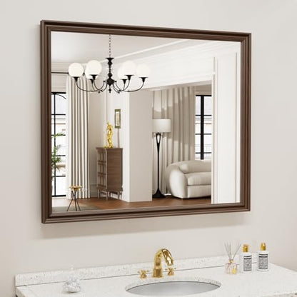 WEER Brown Bathroom Vanity Mirror 36x30 Inch