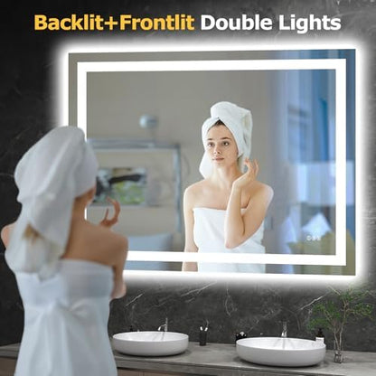 Hivone 48"X36" LED Bathroom Mirror with Lights, UL Listed