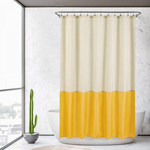ALYVIA SPRING Waterproof Fabric Shower Curtain or Liner Cream/Yellow, 72x72