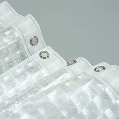 NTBAY EVA Shower Curtain Liner, 72 x 72, 6 Gauge, Clear Checkered