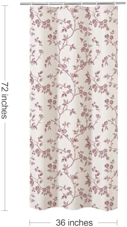 MitoVilla Small Stall Cotton Floral Shower Curtain for Bathroom,36 x 72