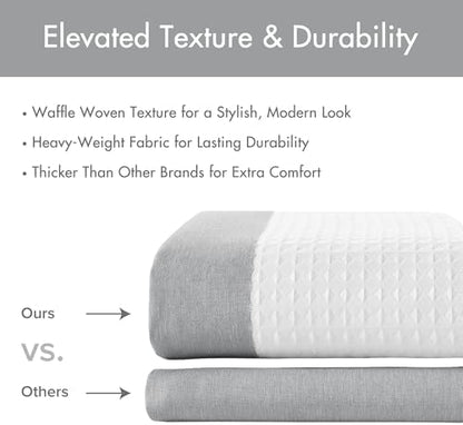Madison Park Spa Waffle Shower Curtain for Bathroom, 72 x 72, Grey