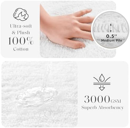 Madison Park Splendor Reversible 100% Cotton Bath Runner, 24 x 72, White
