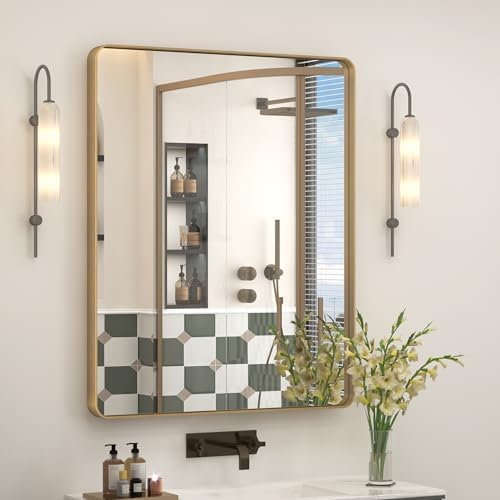 30x36 Inch Gold Framed Bathroom Vanity Mirror