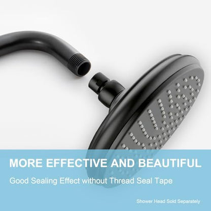 OFFO Shower Arm with Flange, 24 in Oil Rubbed Bronze Wall Mount Replacement Angle Shower Head Arm Wall-Mounted For Fixed Shower Head & Handheld Showerhead
