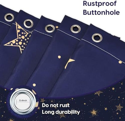 Amaredom Star Shower Curtain, Celestial Shower Curtain for Bathroom, Waterproof Fabric Shower Curtain Set, Bathroom Decoration with 12 Hooks 72x72 Inches