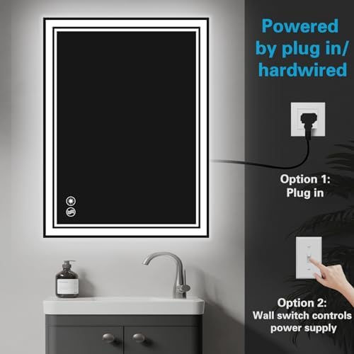40x28 Bathroom Mirror, LED Mirror for Bathroom, Fogless