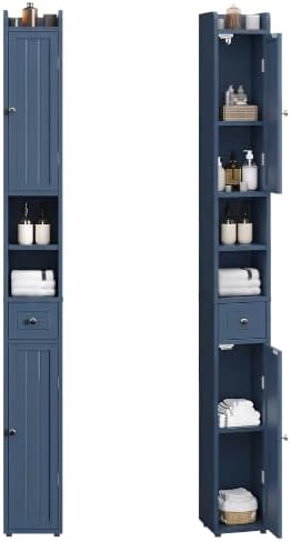ChooChoo Narrow Bathroom Storage Cabinet with Adjustable Shelves and Drawer