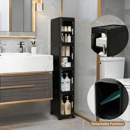 LXLXXL 5-Tier Narrow Storage Cabinet Slim Bathroom Tall Skinny Organizer