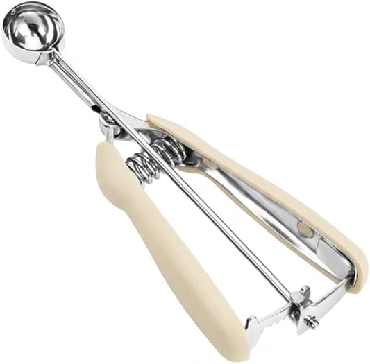 Extra Mini Stainless Steel Cookie Scoop, 1Tsp/5ml/0.17oz Tbsp Dough Scooper with Trigger Release, Ideal for Baking and Melon (#110 White)