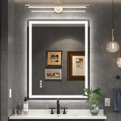 Ratsamee 28"x36" LED Bathroom Mirror with Lights, Backlit + Front Lit