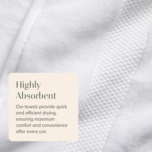 Springtree Home 100% Cotton Luxury Hotel Bath Towel Set | 6-Piece Set White