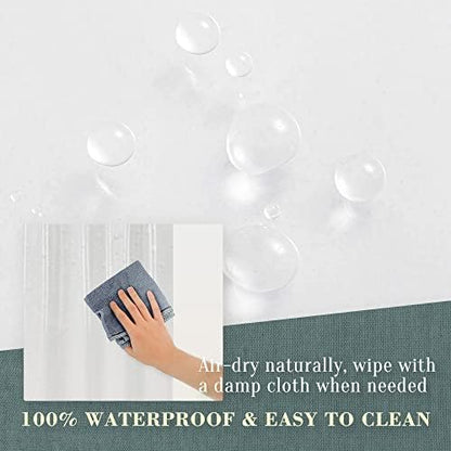 No Hook PEVA Shower Curtain or Liner, Standard Size 71 x 74, Clear
