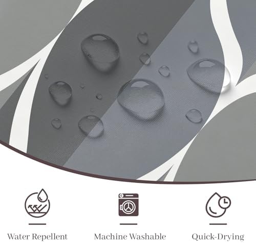 Gelbchu Geometric Shower Curtain for Bathroom, Gray Blue, 72x72 Inch
