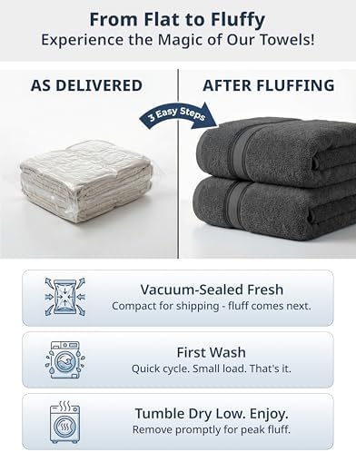 LANE LINEN Bath Towel Set 100% Cotton 18 Piece Soft Absorbent - Grey