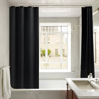 Nasitos Fabric Shower Curtain Liners with Magnets 2 Pcs 36X72 Inch Black