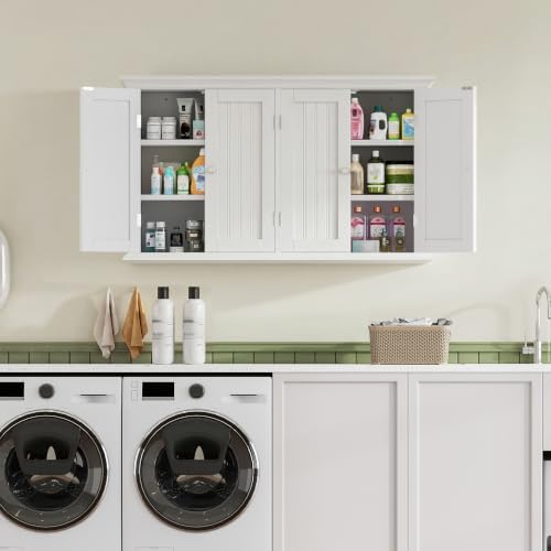 ChooChoo Laundry Cabinet with 4 Doors and Adjustable Shelves