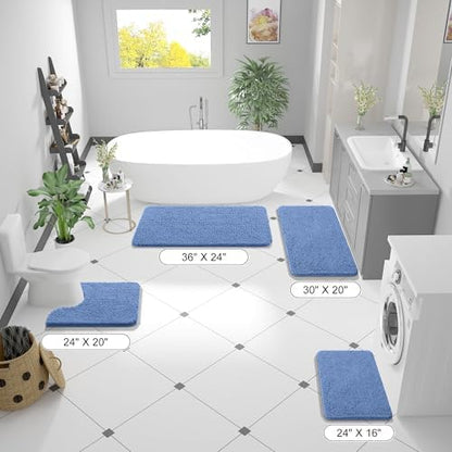 OLANLY Bathroom Runner Rugs 40x24, Extra Soft Absorbent Chenille Bath Rugs