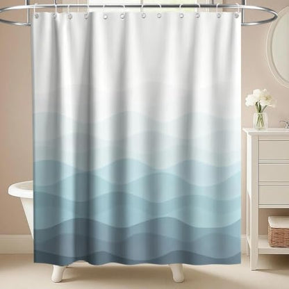 Luxury Modern Ocean Shower Curtain Aesthetic Funky Cute Striped Abstract