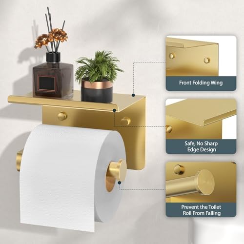 FORIOUS Bathroom Accessories, 5-Piece Bathroom Hardware Set - 24" Towel Bar