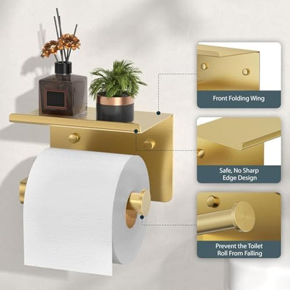 FORIOUS Bathroom Accessories, 5-Piece Bathroom Hardware Set - 24" Towel Bar