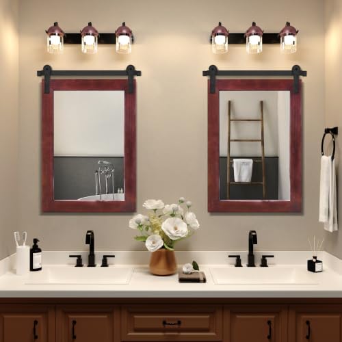 COGOOD Farmhouse Bathroom Mirrors for Over Sink - 30 x 22 Espresso