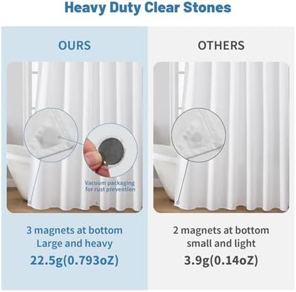 2 Pack Water-Repellent Fabric Shower Curtain Liner, 48x72 White